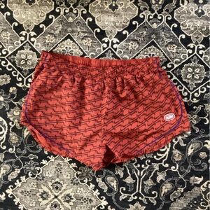 Red and Patterned Nike sports short